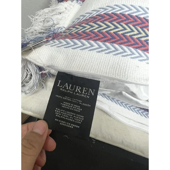 Throw Pillow Ralph Lauren Pillow 41381 Ralph Lauren Karina Stripe  Decorative Throw Pillow Blue Multicolor